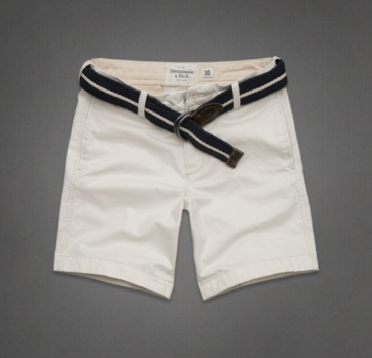 Abercrombie Fitch Hombres Preppy Encajar Con Cinturón Patalón Corto AF7472